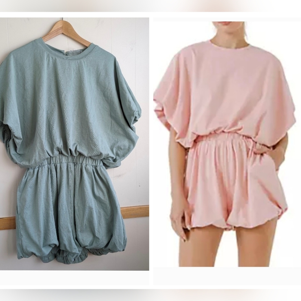 4/$40 NWT Grey Lab | Everyday Bubble Romper Mint Green Small Loungewear